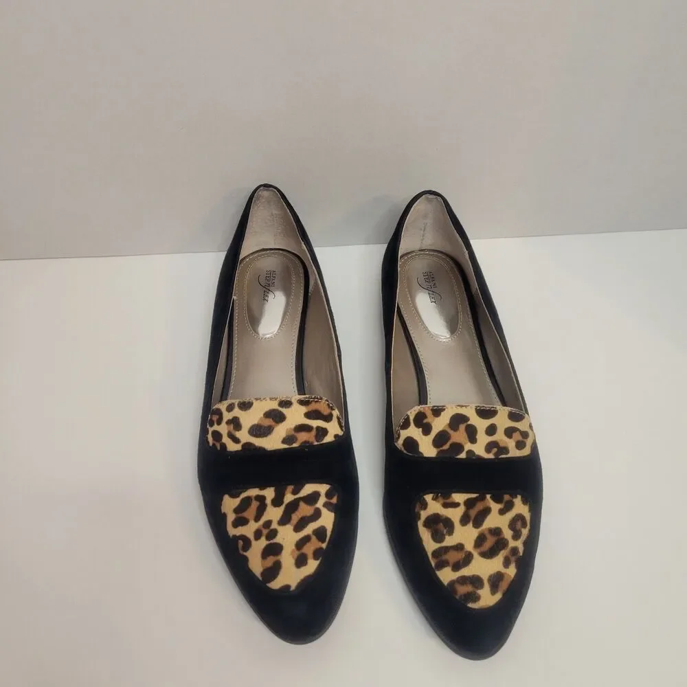 Alfani Black Flats with Leopard Print